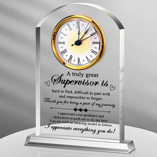 Miniatura 10 de Regalos de jefe para hombres, reloj de acrílico, el mejor regalo para hombres y mujeres, reloj de agradecimiento para líderes de oficina, gerente