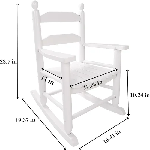Miniatura 3 de Mecedora de madera para niños, cómoda mecedora reclinable para niños de 3 a 6 años, silla de descanso para bebés y niños, sala