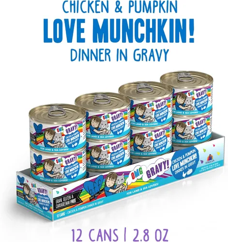 Miniatura 2 de Weruva B.F.F. OMG - Mejor Amigo Felino Oh My Gravy!, Love Munchkin! con pollo y calabaza en salsa, comida para gatos, lata de 2.8 onzas
