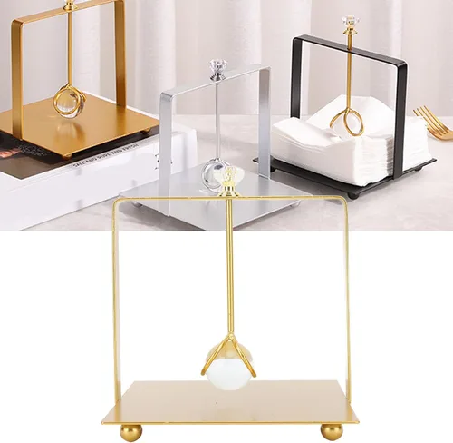 Miniatura 3 de Flat Napkin Holder, Metal Napkin Holder for Kitchen Dining, Elegant Square Lift Handle Modern Paper Serviette Dispenser for Restaurant Hotel Home