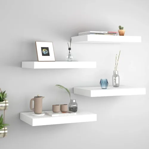 Miniatura 38 de Estantes flotantes de pared, juego de 4 estantes decorativos para montar en la pared, estante colgante con soportes invisibles para decoración