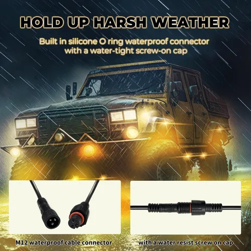 Miniatura 5 de 4 cápsulas de luces RGB de ángulo completo compatibles con camiones de 12 V, Jeep, UTV, SUV, ATV, barco, carrito de golf, impermeable, multicolor