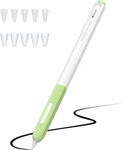 Miniatura 8 de Funda compatible con Apple Pencil Pro / Apple Pencil de 2ª generación, silicona translúcida duotone, [con 10 puntas de silicona] (negro)