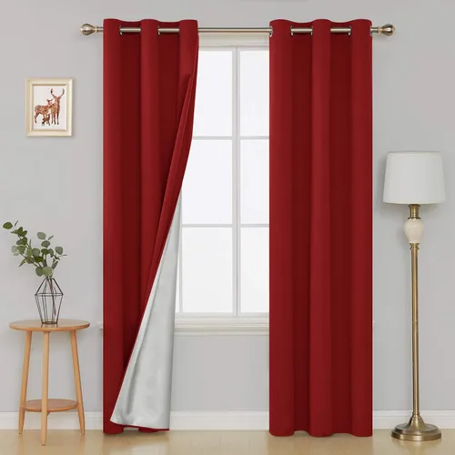 Miniatura 48 de Deconovo - Cortinas opacas para dormitorio con ojales, cortinas sólidas con aislamiento térmico, bloquean el calor, oscurecen la habitación, ahorran