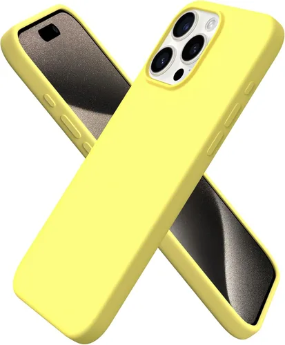 Miniatura 17 de ORNARTO Funda compatible con iPhone 15 Pro de 6.1 pulgadas, silicona líquida de 3 capas cubierta completa de goma de gel suave, funda protectora
