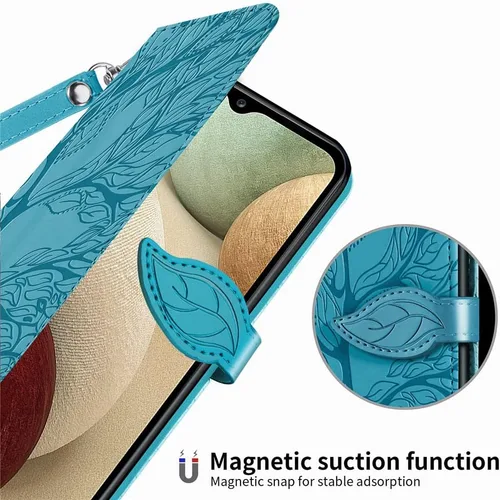 Miniatura 4 de Funda tipo cartera para Samsung Galaxy A13 5G, Samsung A04S, piel sintética de alta calidad con diseño de árbol en relieve [atril]