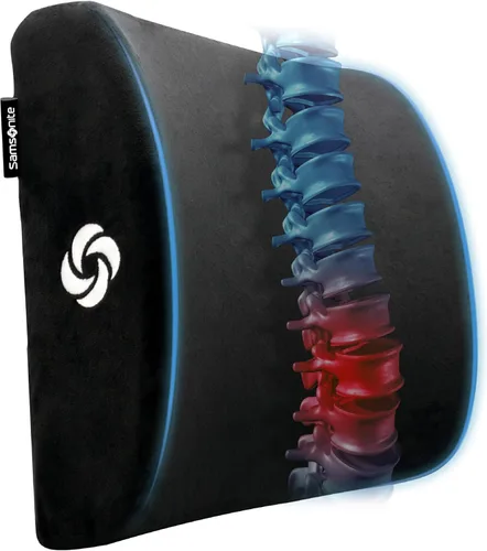 Miniatura 12 de Samsonite Almohada ergonómica de apoyo lumbar para silla de oficina, silla de juegos o automóvil, cojín de espuma viscoelástica con malla ventilada