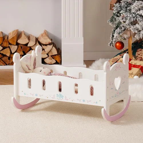 Miniatura 2 de ROBUD Cuna de Madera para Muñecas de Bebé, Juguetes de Cama para Muñecas de Bebé, para Muñecas de Hasta 18 Pulgadas, Accesorios para Muñecas