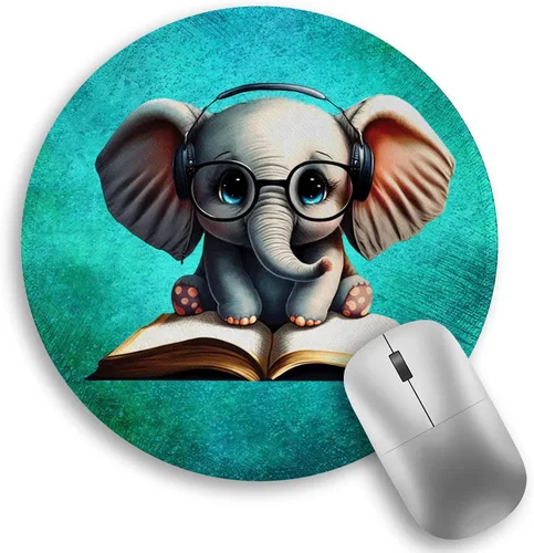 Miniatura 37 de Divertida y bonita alfombrilla de mouse redonda para escritorio, pequeña alfombrilla de mouse de viaje con base de goma antideslizante para el NO SÉ