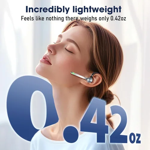 Miniatura 9 de Ngsod Auriculares Bluetooth, auricular inalámbrico con micrófono de cancelación de ruido mejorado, funda de carga de 500 mAh compatible con tiempo