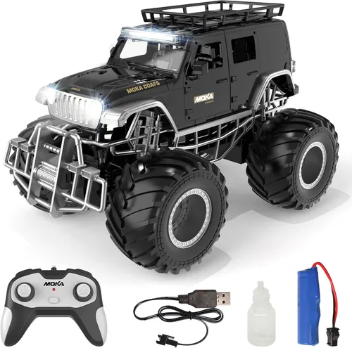 Miniatura 10 de Camión Monstruo RC de Alta Velocidad de Nivel de Entrada rojo con Luz y Rociador 2.4GHz Vertical Rotación 360° 4WD Camiones Monstruo Coches RC, 20+