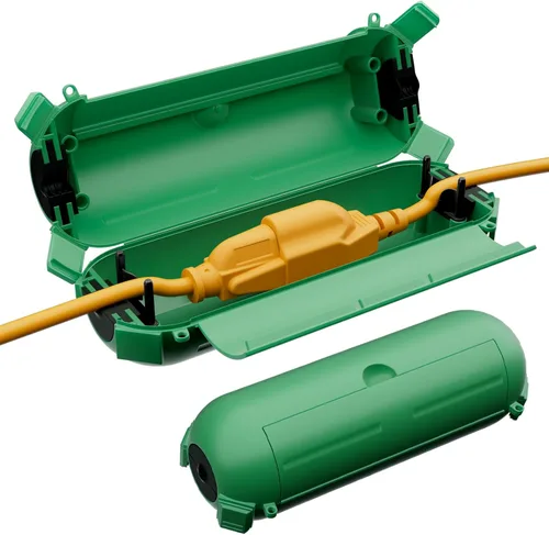Miniatura 14 de RESTMO Paquete de 2 fundas compactas para cable de extensión para exteriores, caja impermeable IP44 y funda de seguridad, ideal para proteger