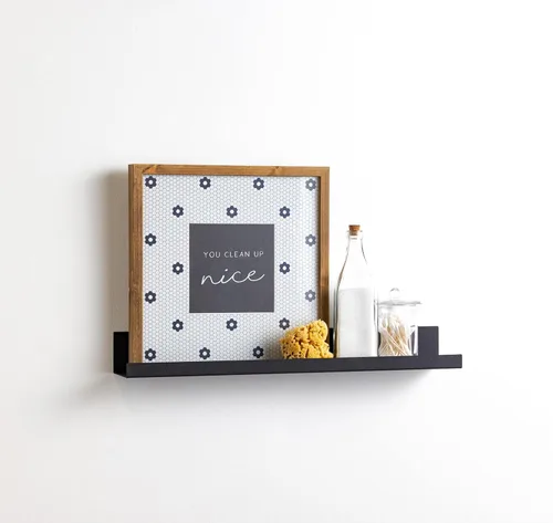 Infinite Design - Estante flotante de metal de 24 pulgadas | Moderno repisa de acero con recubrimiento en polvo negro, fabricado en Estados Unidos,