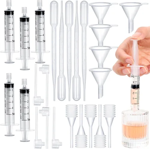 Miniatura 12 de 10 piezas de kit de herramientas de recarga de perfume, herramientas de transferencia de dispensador de perfume de plástico, juego de herramientas