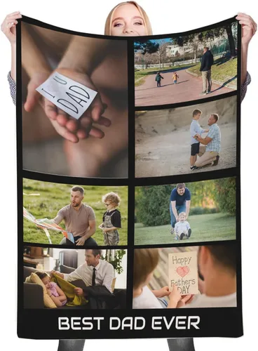 Miniatura 9 de Regalos de cumpleaños personalizados, manta personalizada con mis propias fotos para mujeres, hombres, mamá, papá