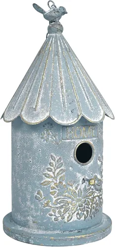 Miniatura 6 de Casas de pájaros colgantes de metal para exteriores, casitas de pájaros para exteriores, nido de pájaros único para pájaros azules, pajarillos