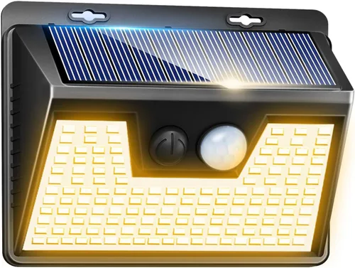 Miniatura 38 de Peasur Luces Solares para Exteriores con Sensor de Movimiento, 140 LED Luz Solar Alimentada por Energía Solar para Cerca Impermeable, 3 Modos
