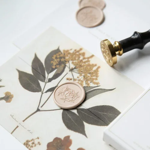 Miniatura 2 de UNIQOOO Varillas de cera de sellado con pistola de pegamento para sello de cera – desnudo, tono neutro terroso, ideal para invitaciones de boda Gris