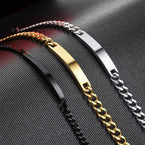 Miniatura 2 de MeMeDIY Juego de pulseras personalizadas para parejas con nombre y fecha para hombres, mujeres, novio, novia, acero inoxidable, ajustable