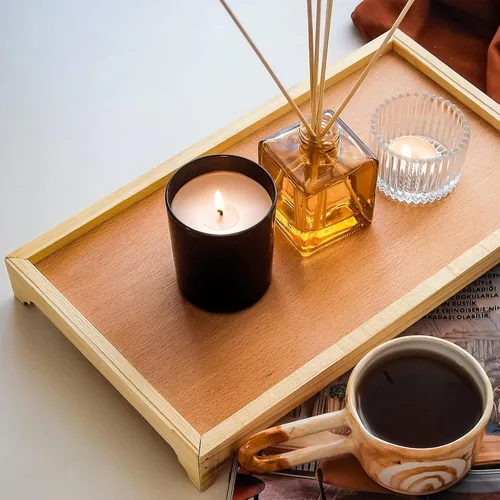 Miniatura 5 de SHOWIN Tarros gruesos para hacer velas, 16 unidades, tarros vacíos de 7 onzas con tapas de madera para hacer velas, contenedor de muestra, negro mate