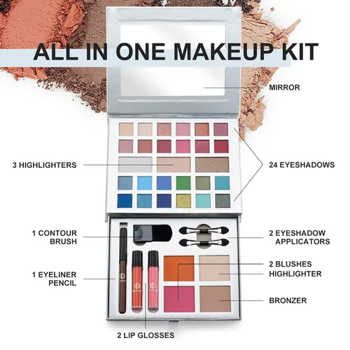 Miniatura 2 de Color Nymph Kit de maquillaje todo en uno, perfecto para mujeres, adolescentes y principiantes. Desbloquea infinitas posibilidades con 24 hermosos