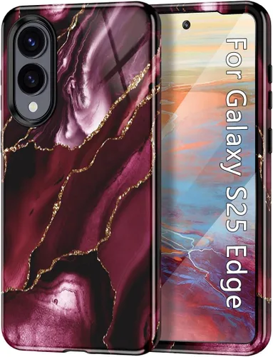 Miniatura 84 de Btscase para Samsung Galaxy S25, [Probado contra caídas de grado militar] Funda protectora de diseño de patrón de mármol, resistente, delgada