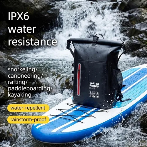 Miniatura 6 de Dry Bag - Bolsa impermeable de 25 litros, flotantes y ligeras para mujer, mochila impermeable para kayak, canotaje, pesca, remo, campamento
