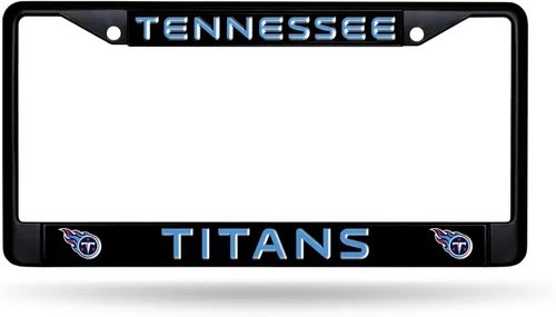 Miniatura 38 de Rico Industries Marco cromado negro primario de fútbol americano de la NFL con inserciones de plástico de 12" x 6" accesorio para automóvil/camión