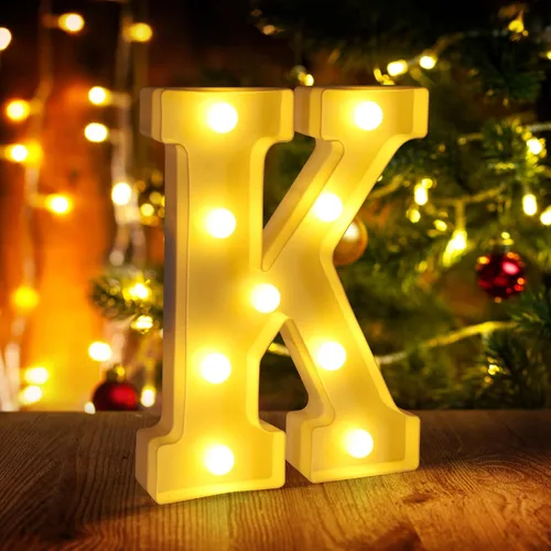 Miniatura 46 de Símbolo Ampersand LED Grande &, Letras de Marquesina Cartel 26 Letras del Alfabeto y 10 Números Luminosos para Decoración de Fiestas, Números