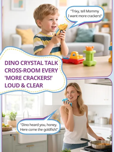 Miniatura 4 de Inspireyes Walkie Talkies para niños, paquete de 2 juguetes de dinosaurio para niños y niñas de 3 a 5 7 años, tiempo de juego de 48 horas, diversión