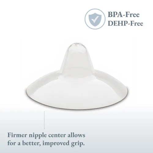 Miniatura 3 de Ameda Protector de pezón de contacto, apertura de 0.945 in, silicona flexible ultrafina, fomenta la fijación del bebé al pecho, ideal para problemas