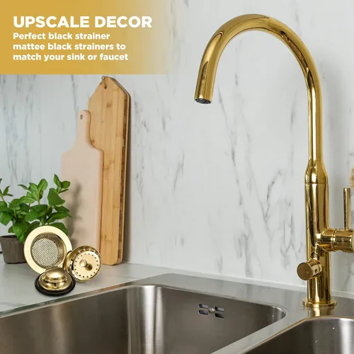 Miniatura 6 de Mudder 3 piezas de colador y tapón de drenaje para fregadero de cocina, tapón de eliminación de basura de acero inoxidable con asa, filtro universal