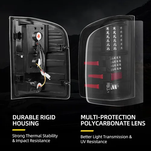 Miniatura 2 de DWVO Conjunto de luz trasera LED compatible con Chevy Silverado 1500/07-10 Silverado 2500 HD y 3500 HD