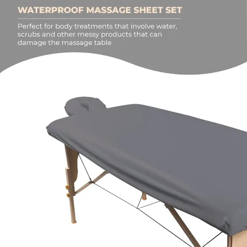 Miniatura 3 de ForPro Professional Collection Funda impermeable para mesa de masaje, juego de sábanas protectoras para mesas de masaje, lavable a máquina, incluye