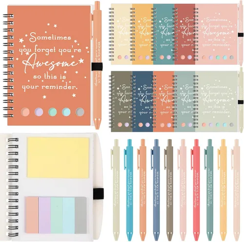 Miniatura 14 de Chuangdi 20 juegos de regalos de fin de año para profesores, cuaderno inspirador con bloc de notas adhesivas, bolígrafo de bambú, regalos
