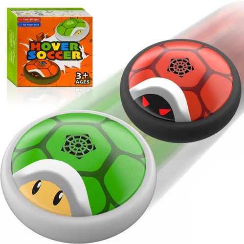 Paquete de 2 pelotas de fútbol flotantes, con luz LED, parachoques de espuma suave, juguetes de fútbol para interiores para niños de 3 a 12 años,