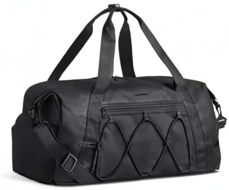 Miniatura 9 de BAGSMART Bolsa de gimnasio con compartimento para zapatos y bolsillo húmedo, bolsa de lona ligera para viajes deportivos, bolsa de transporte