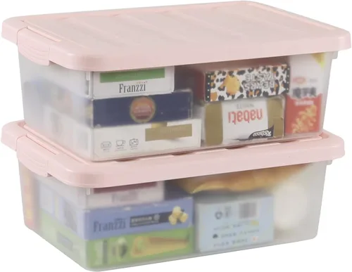 Miniatura 9 de Wekioger Caja de almacenamiento de plástico versátil con tapas negras, 14 cuartos de galón, 2 paquetes