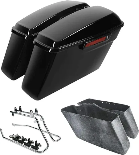 Miniatura 23 de Kit de soporte de conversión para alforjas extendidas de 4" TCMT, compatible con Harley Heritage Softail Fatboy FLSTF Breakout 1984-2017, negro