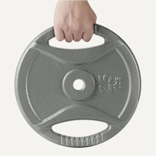 Miniatura 3 de Amazon Basics Placas de peso de agarre de 1 pulgada, hierro fundido, entrenamiento de fuerza, gimnasio en casa