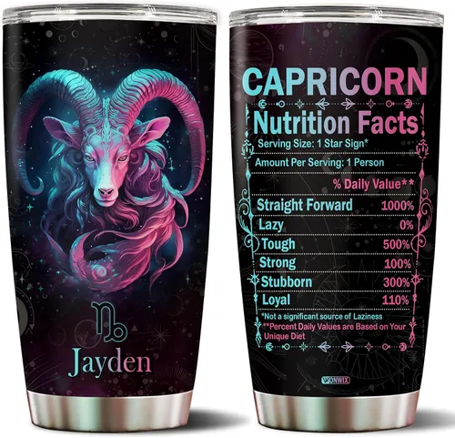 Miniatura 8 de Regalos personalizados de acuario para mujeres, constelación del zodiaco, astrología, aislado, 20 onzas, taza de café de acero inoxidable con tapa