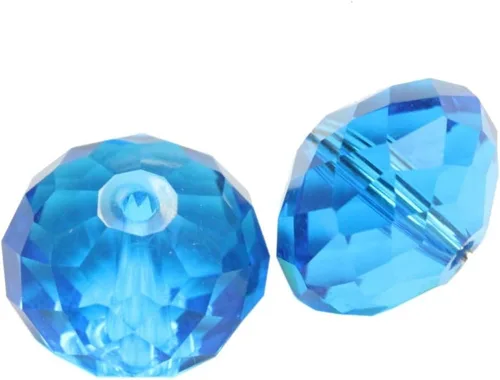 Adabele - 100 cuentas de cristal de Rondelle sueltas facetadas austriacas de 0.315 pulgadas (0.315 in), espaciador azul capri, compatible con Capri