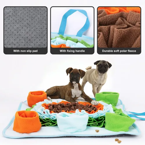 Miniatura 3 de Tapete de olfateo para perros, juguetes de rompecabezas, tapete interactivo para alimentación de mascotas, alimentación de gatos con mango