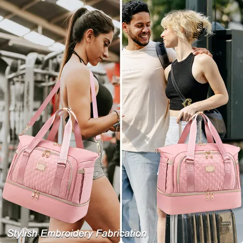 Miniatura 6 de Weitars Gym Bag For Women,Travel Duffel Bag Weekender Bag,Sport Bag With Shoes Compartment And Wet Pocket,Large Carry On Bag Overnight Hospital Bag