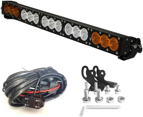 Miniatura 13 de AngelMa Barra de Luz LED de 12 Pulgadas 60W Ámbar Súper Brillante Spot Todoterreno de Una Sola Fila IP68 Impermeable para Cualquier Automóvil Camión