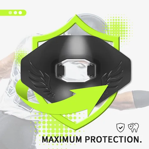 Miniatura 2 de 2 protectores bucales de fútbol, boquilla de fútbol con correa, se adapta a adultos y jóvenes, suave y duradero, protección completa de la boca