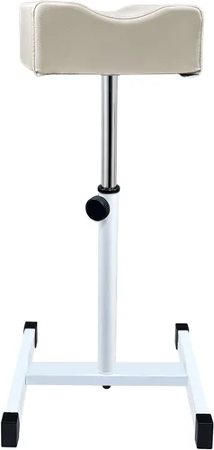 Reposapiés de pedicura, silla de pedicura ajustable en altura, taburete de pedicura antideslizante para masaje, oficina o hogar (gris claro)