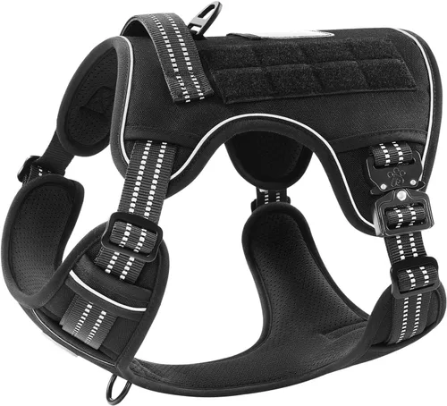 Miniatura 9 de PawsPassion Arnés para perro sin tirones para perro mediano y grande, arnés táctico ajustable y resistente, arnés de chaleco de servicio Voyager