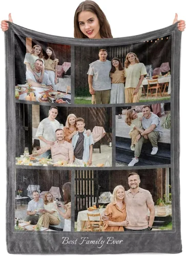 Manta personalizada con imagen, mantas personalizadas para adultos y niños, manta de fotos personalizable, mantas personalizadas como regalo para 6