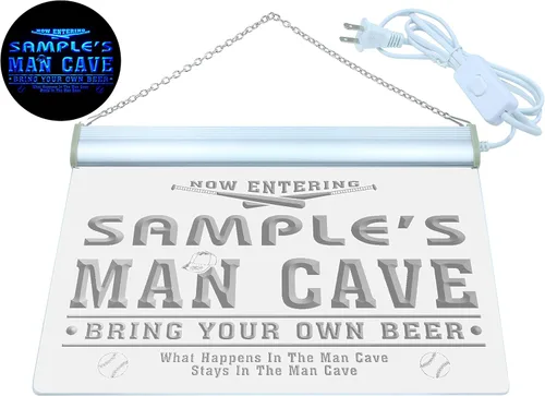 Miniatura 2 de qb-tm nombre personalizado béisbol de Man Cave bar cerveza señal de neón